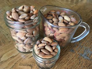Four and a half cups of almonds